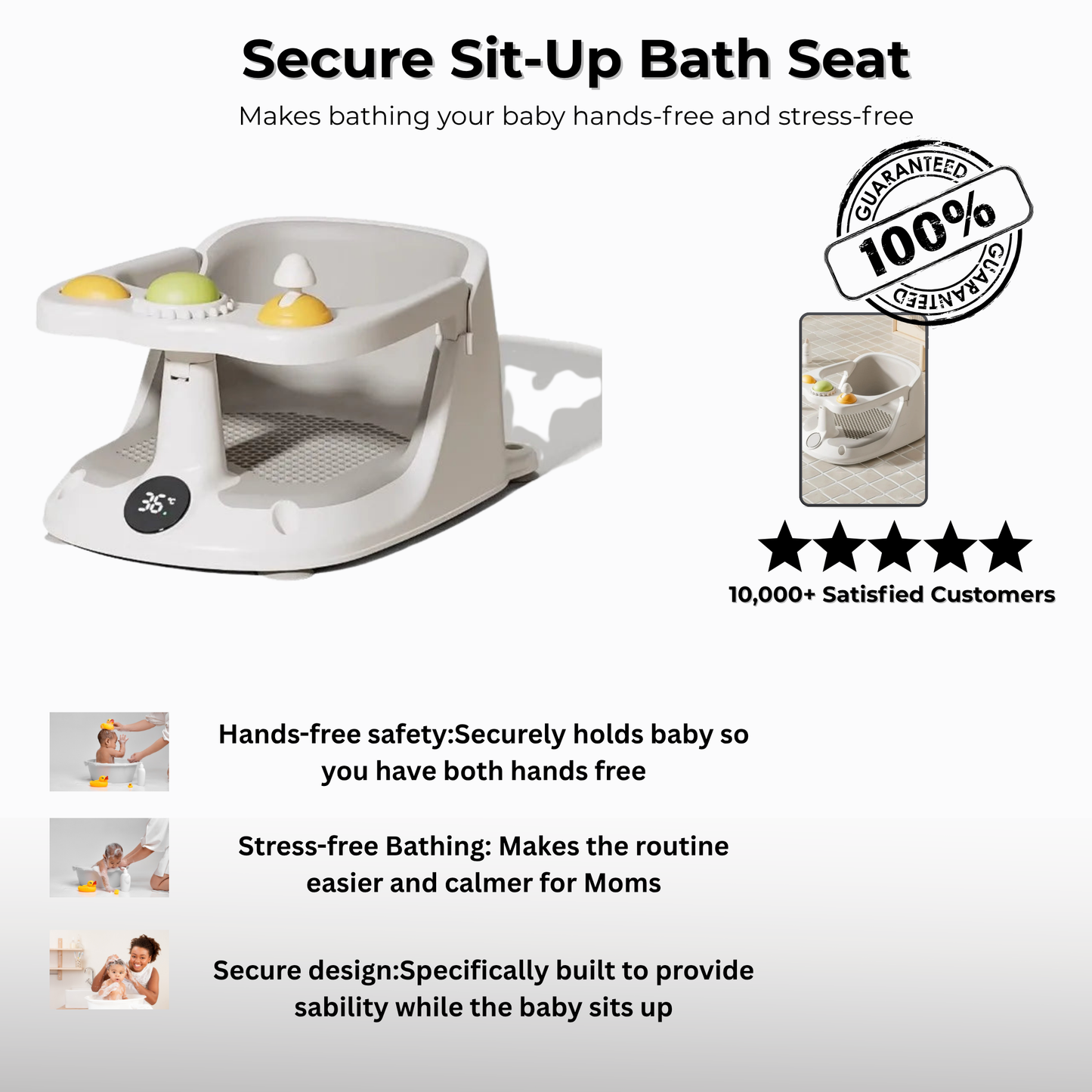 Secure Sit-Up Bath Seat