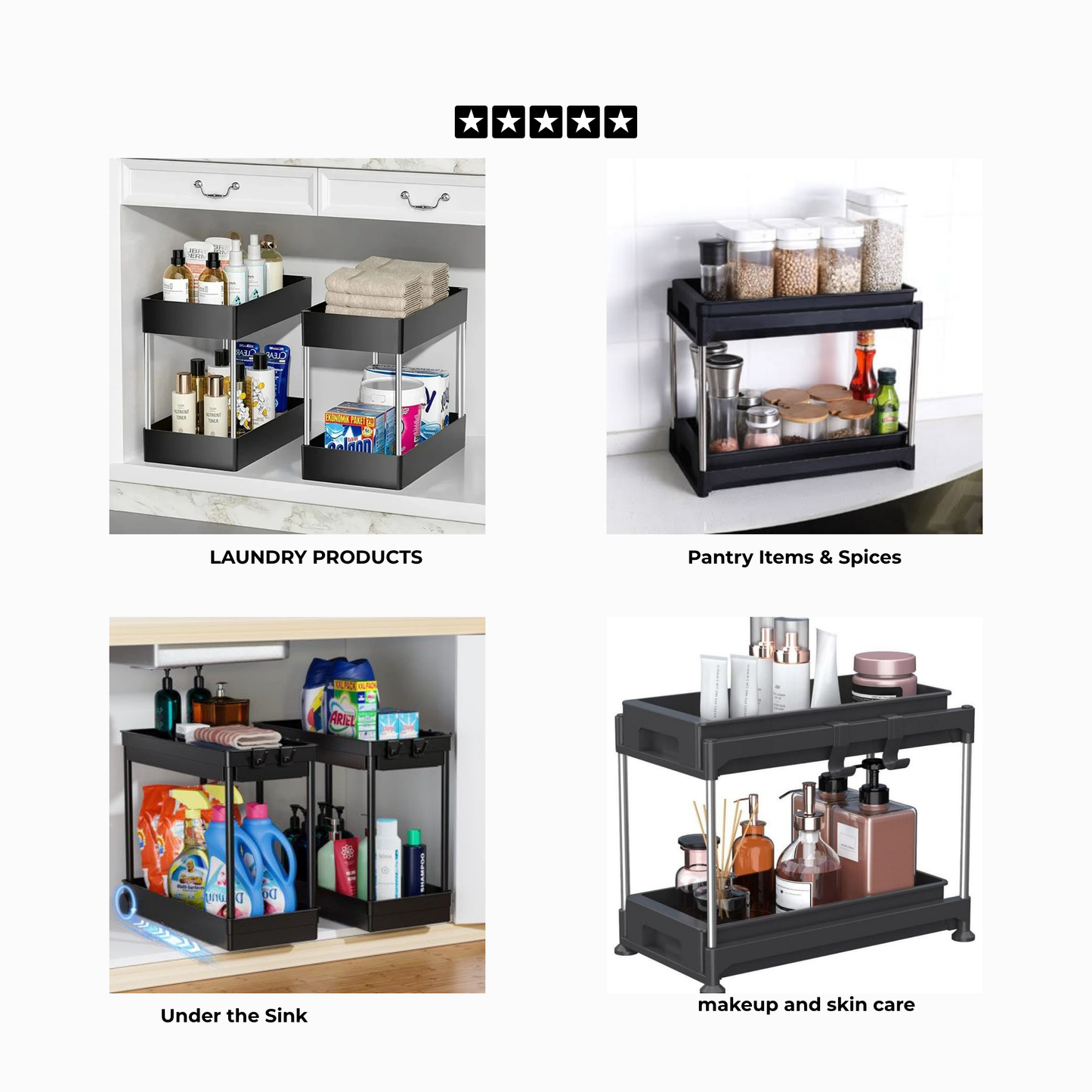 Under Sink Drawer Organizer 2 pieces