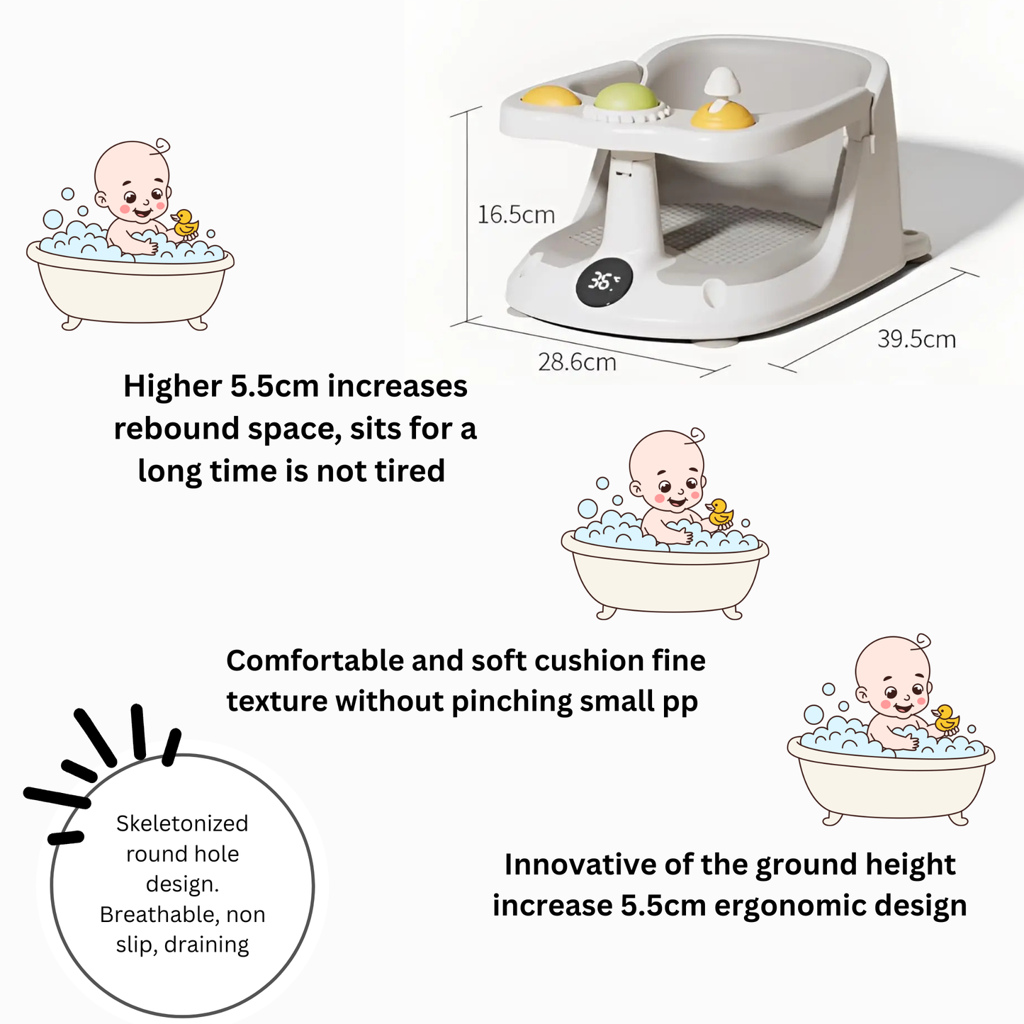 Secure Sit-Up Bath Seat