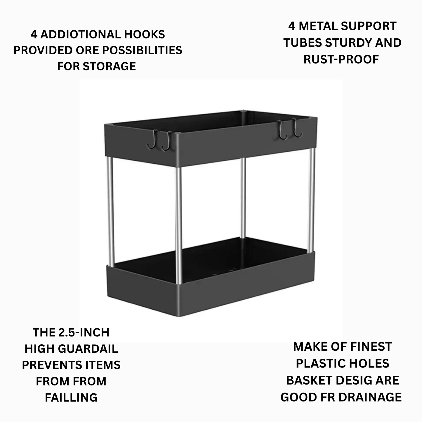 Under Sink Drawer Organizer 2 pieces