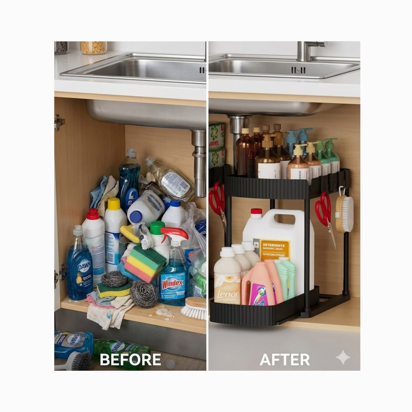 Under Sink Drawer Organizer 2 pieces