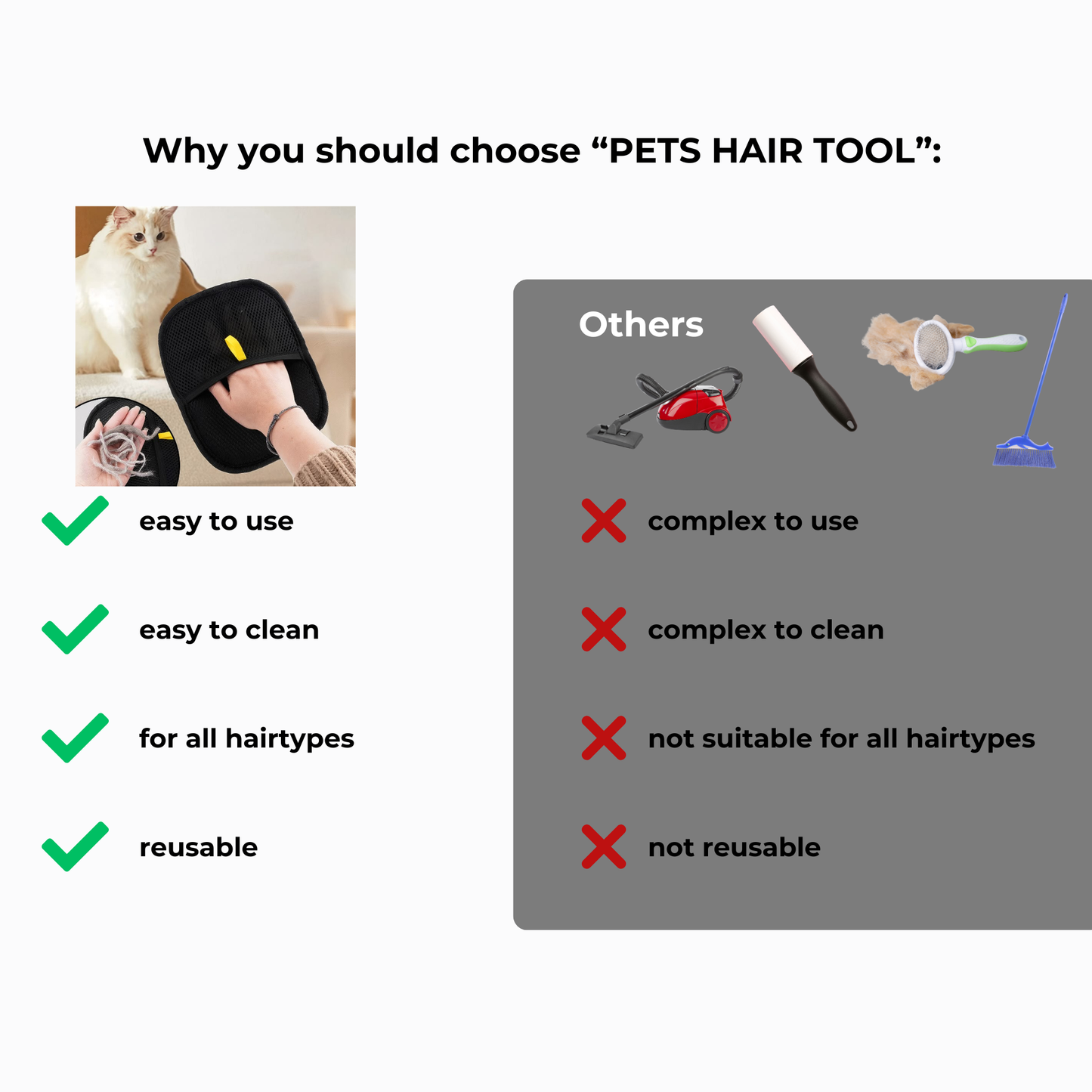 Reusable Pet Fur Remover Gloves