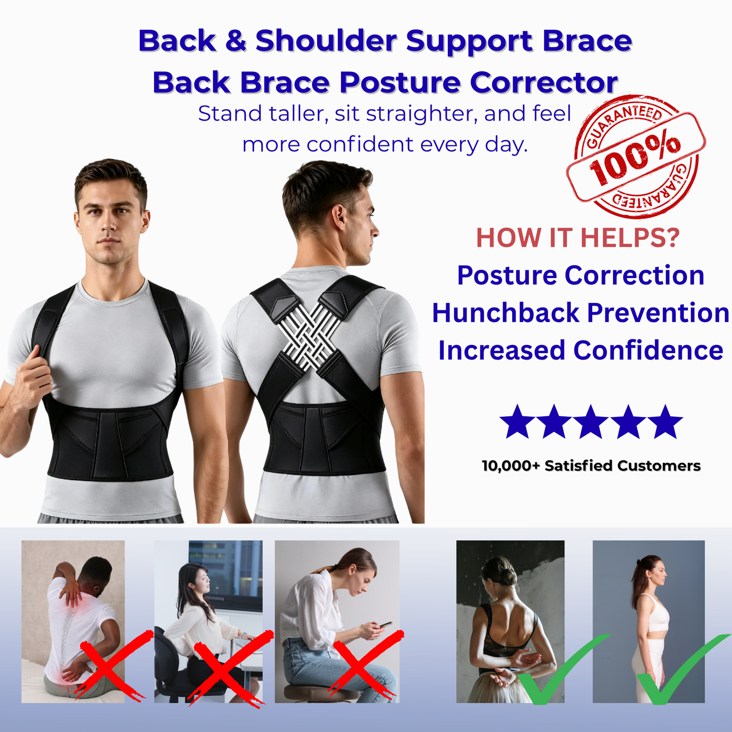 Back & Shoulder Support Brace