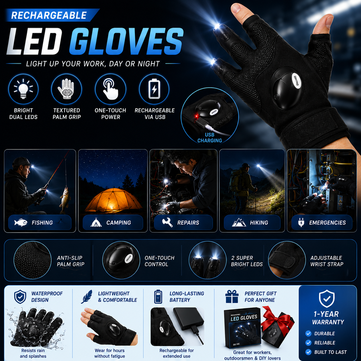 Lumi- LED- Glove