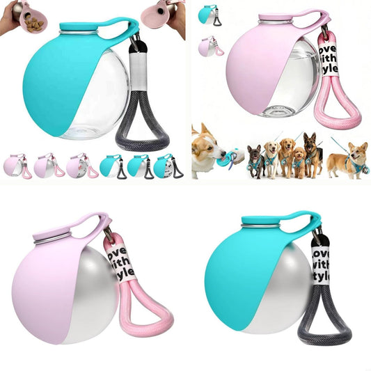 Spherical Water Bottle Portable Dog Bowl