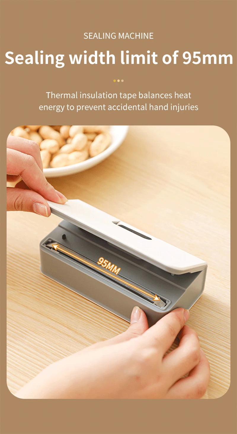 EasySeal Go- Portable Food Bag Sealer
Mini Bag Sealer Plastic Bag Heat Sealer Plastic Bag Sealing Machine USB Rechargeable Portable Package Bags Sealer