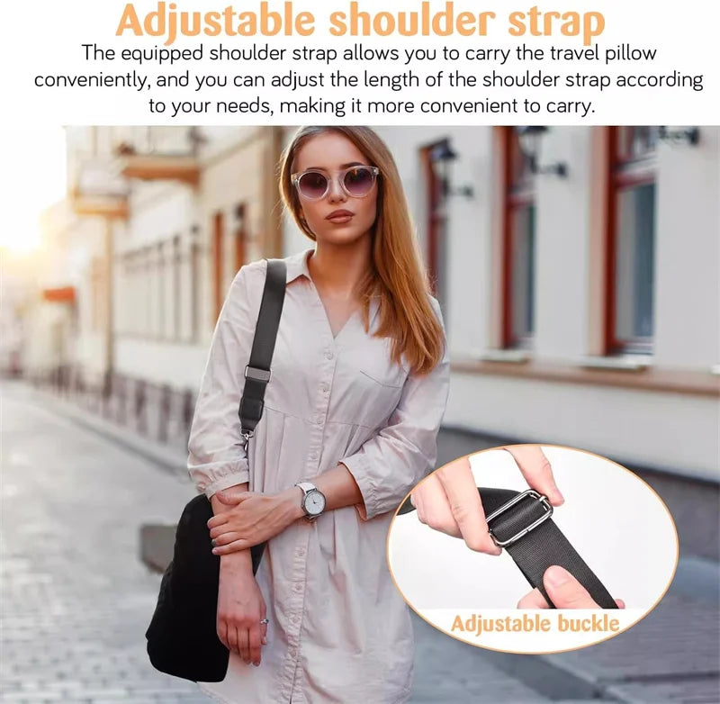 Travel Comfort & Storage Pillow
Travel neck pillow U-shaped,adjustable soft wool cover,can be filled with clothing for comfort Travel Pillow With Storage Pouch