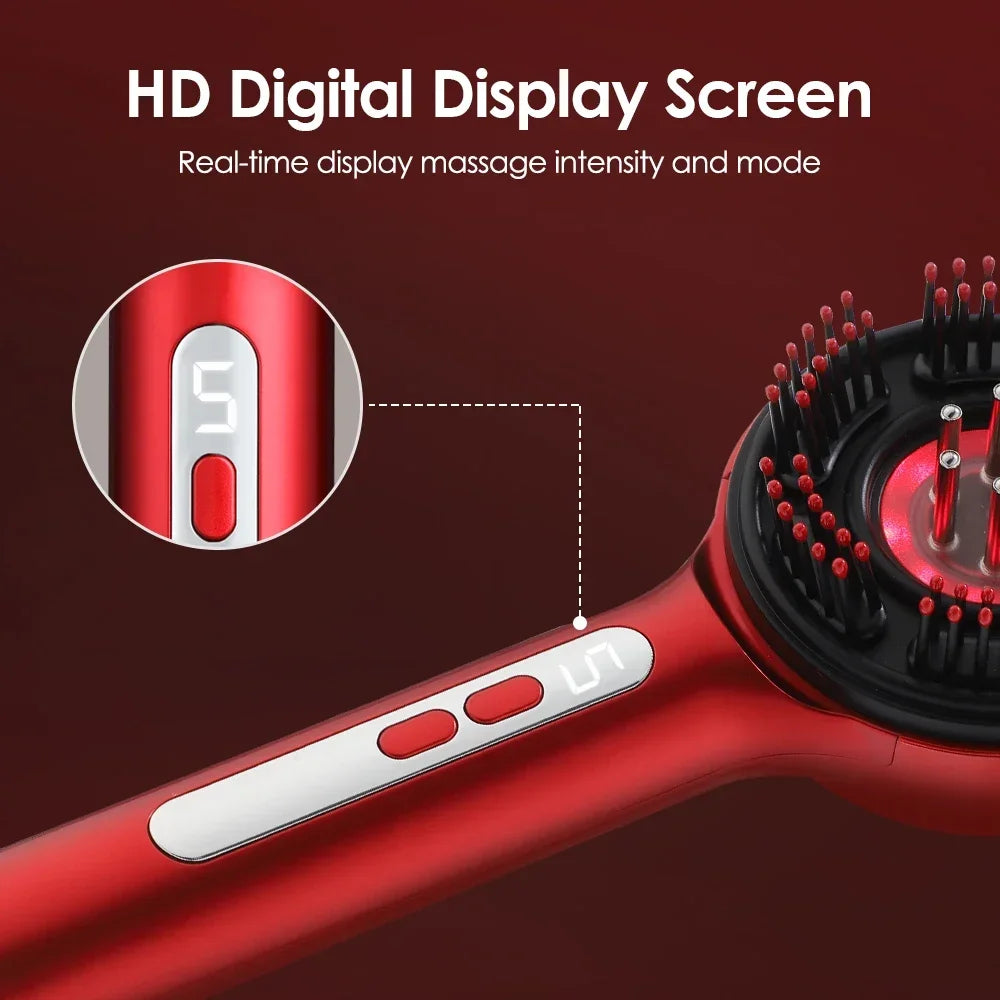 RootGlow Pro
Electric Red Light Scalp Massage Comb Hair Growth Brush with Vibration Therapy Oil Applicator for Anti Hair Loss and Scalp Care