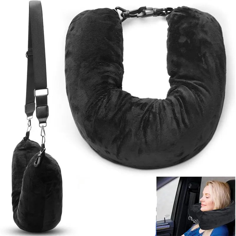 Travel Comfort & Storage Pillow
Travel neck pillow U-shaped,adjustable soft wool cover,can be filled with clothing for comfort Travel Pillow With Storage Pouch