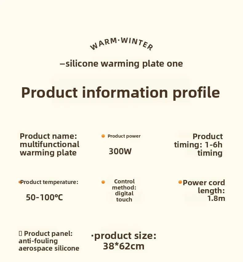 HeatFlex Mat — Flexible silicone electric warming tray for keeping food hot at the table