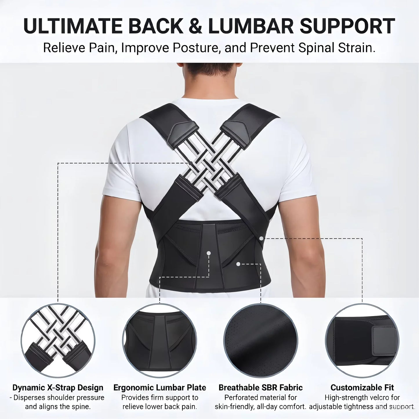 Back & Shoulder Support Brace