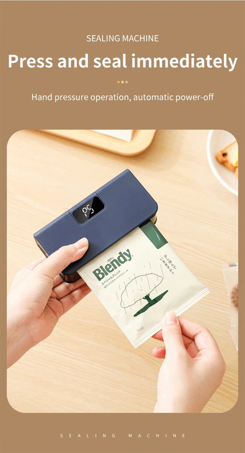 EasySeal Go- Portable Food Bag Sealer
Mini Bag Sealer Plastic Bag Heat Sealer Plastic Bag Sealing Machine USB Rechargeable Portable Package Bags Sealer