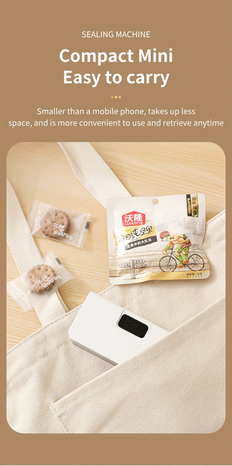 EasySeal Go- Portable Food Bag Sealer
Mini Bag Sealer Plastic Bag Heat Sealer Plastic Bag Sealing Machine USB Rechargeable Portable Package Bags Sealer