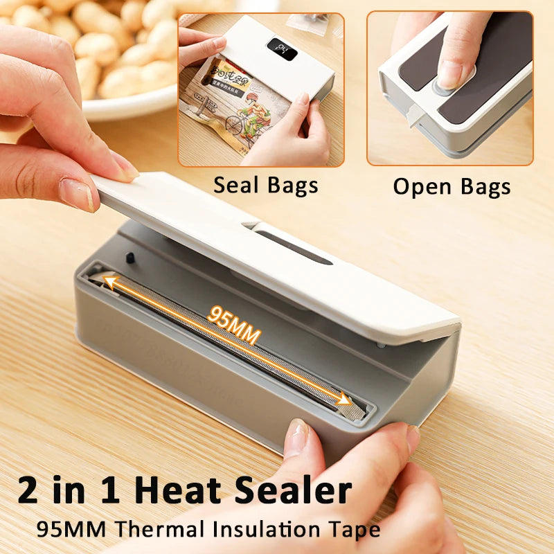 EasySeal Go- Portable Food Bag Sealer
Mini Bag Sealer Plastic Bag Heat Sealer Plastic Bag Sealing Machine USB Rechargeable Portable Package Bags Sealer