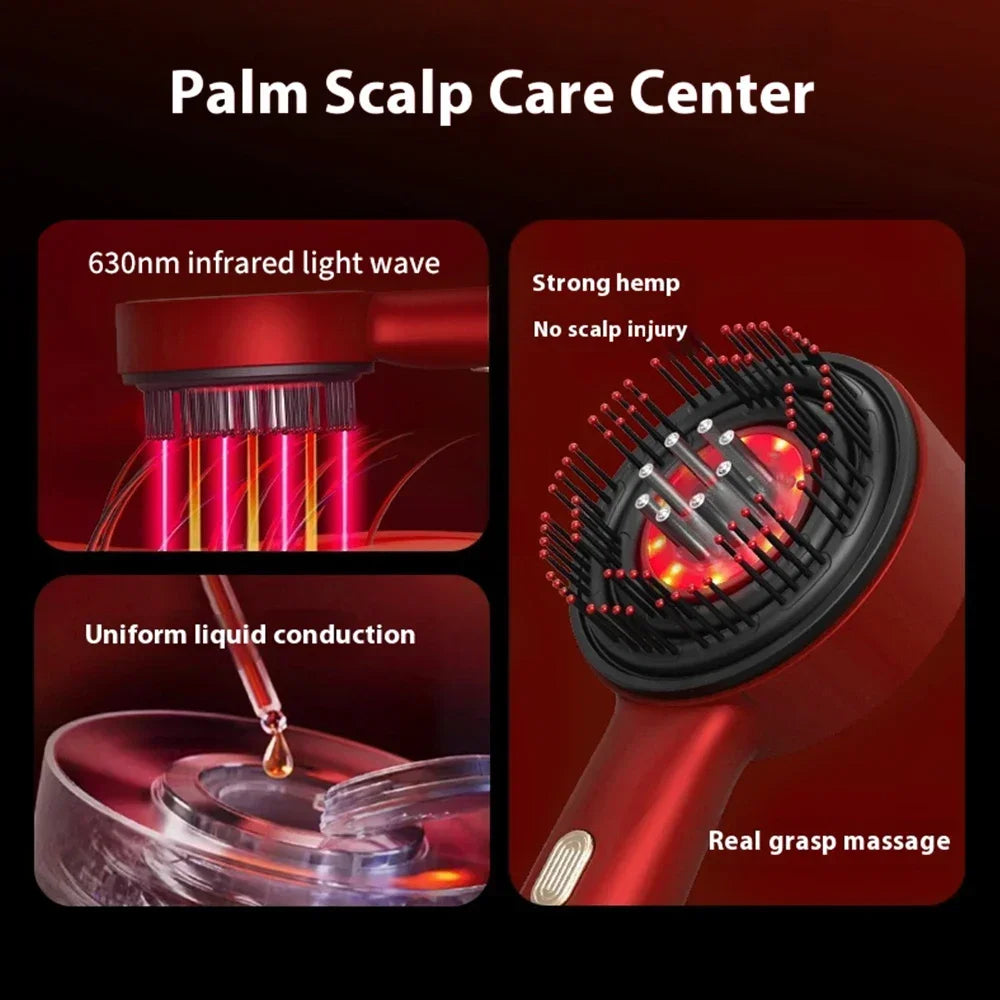 RootGlow Pro
Electric Red Light Scalp Massage Comb Hair Growth Brush with Vibration Therapy Oil Applicator for Anti Hair Loss and Scalp Care