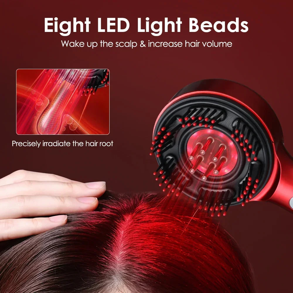 RootGlow Pro
Electric Red Light Scalp Massage Comb Hair Growth Brush with Vibration Therapy Oil Applicator for Anti Hair Loss and Scalp Care